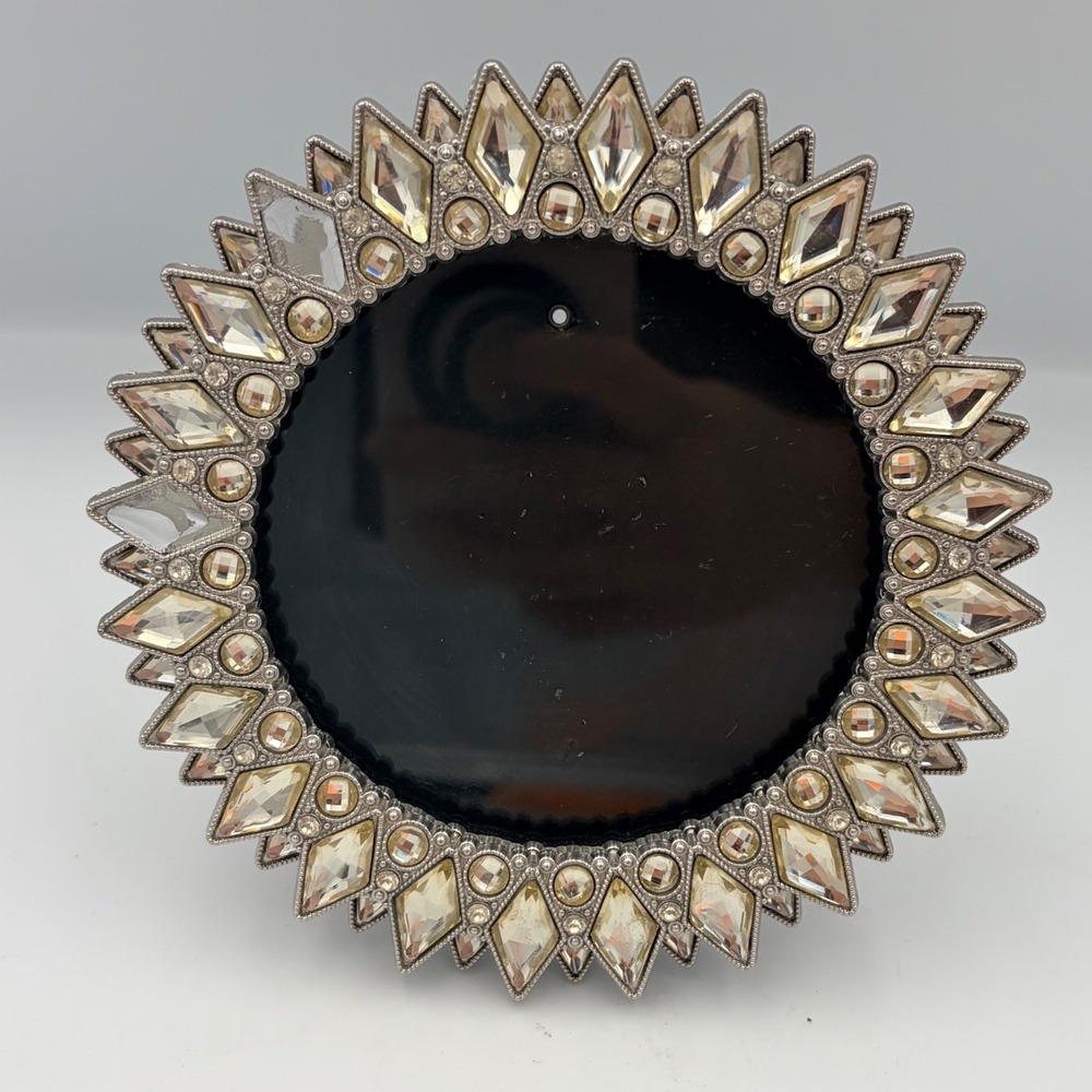 Parisian Home‎ Sunburst Rhinestone Picture Frame 4x4 Tabletop Display Silver